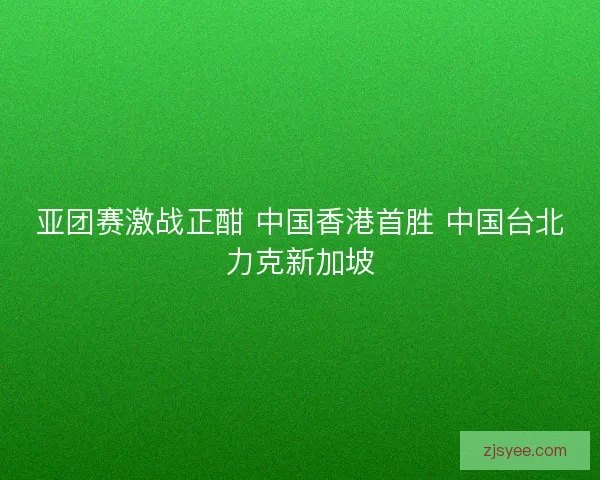 亚团赛激战正酣 中国香港首胜 中国台北力克新加坡